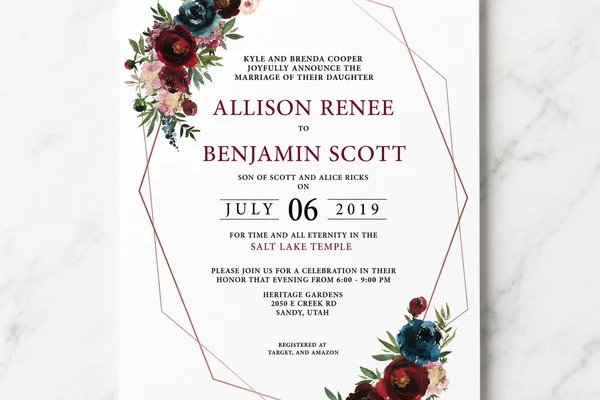 Wedding Invitation Envelope Printing design example 2