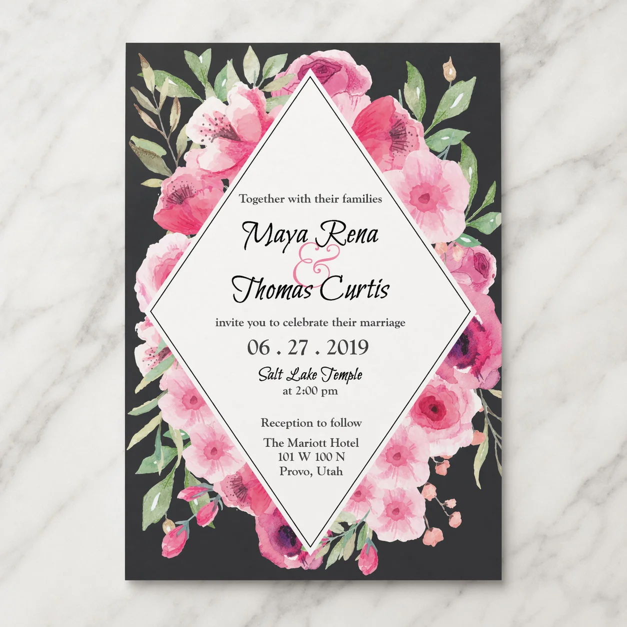Custom LDS wedding invitation design 4