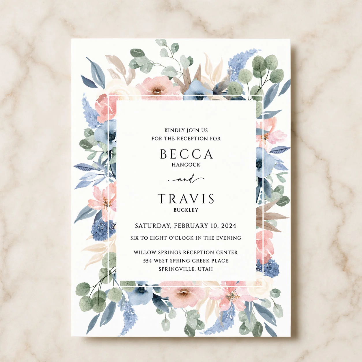 Custom LDS wedding invitation design 11