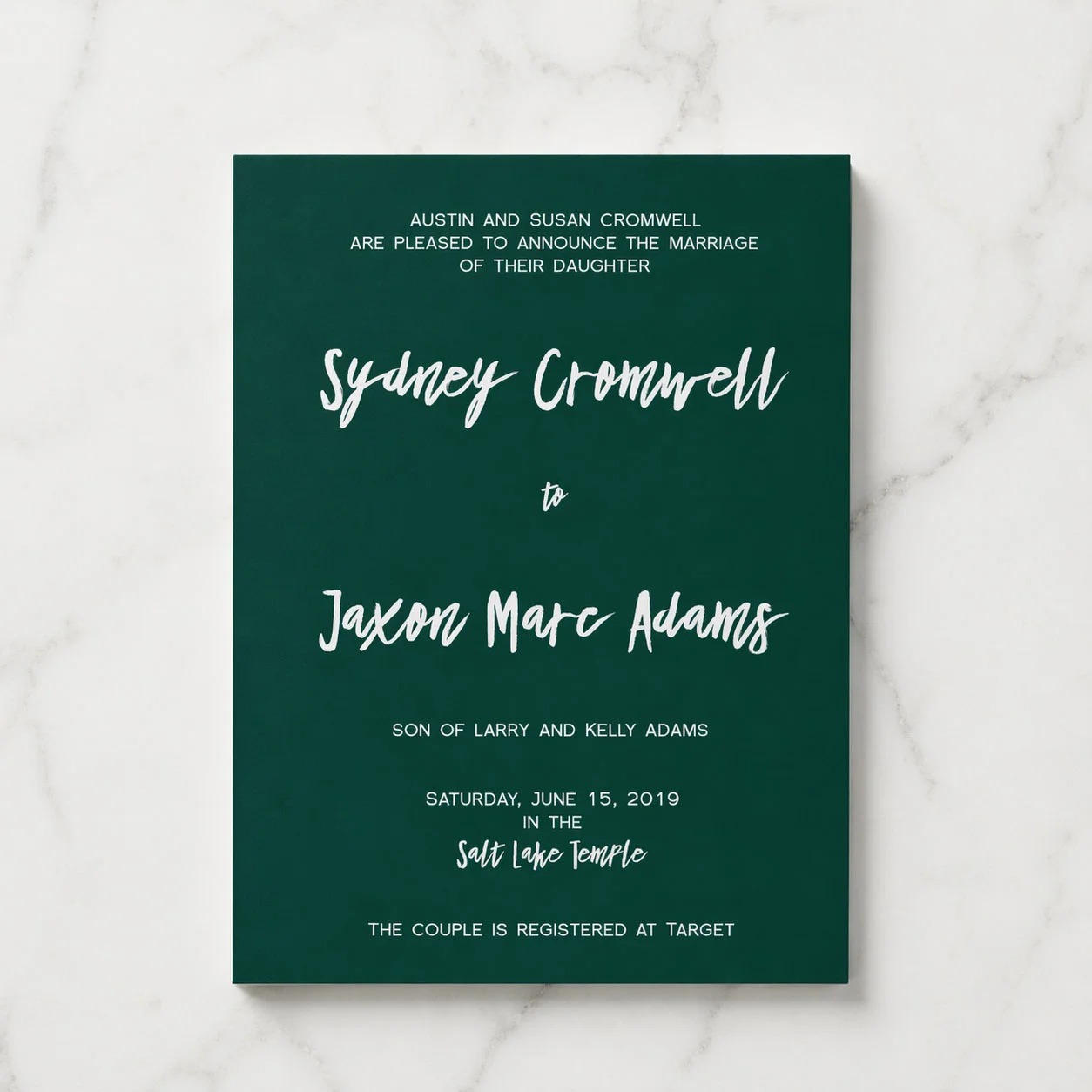 Custom LDS wedding invitation design 13