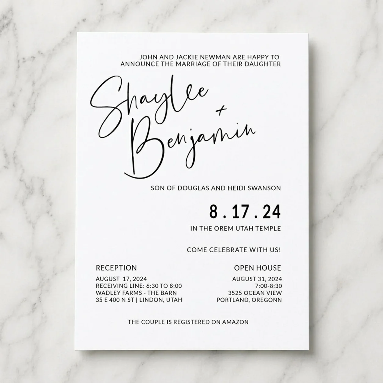 Custom LDS wedding invitation design 22
